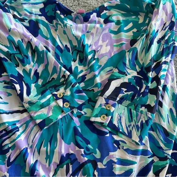 Lilly Pulitzer Blue and Purple Floral Dress - Picture 4 of 4